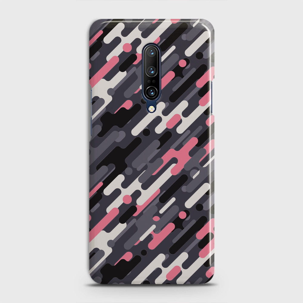 OnePlus 7 Pro  Cover - Camo Series 3 - Pink & Grey Design - Matte Finish - Snap On Hard Case with LifeTime Colors Guarantee