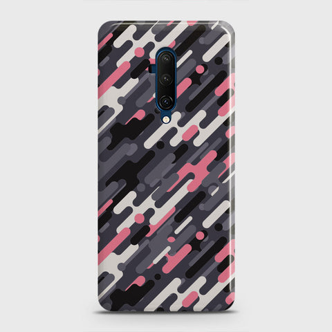 OnePlus 7T Pro  Cover - Camo Series 3 - Pink & Grey Design - Matte Finish - Snap On Hard Case with LifeTime Colors Guarantee