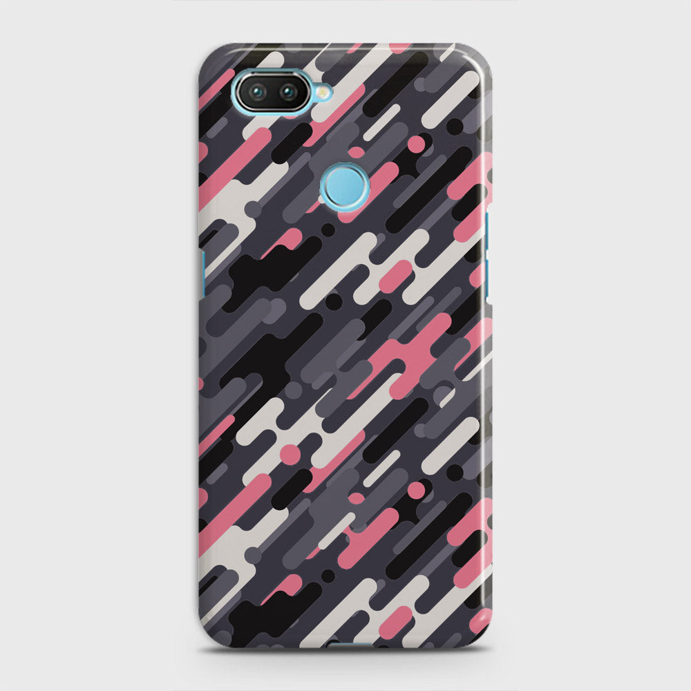 Oppo A5 with Sensor Cut Cover - Camo Series 3 - Pink & Grey Design - Matte Finish - Snap On Hard Case with LifeTime Colors Guarantee