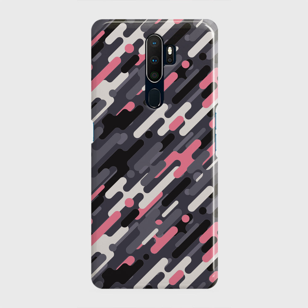 Oppo A9 2020 Cover - Camo Series 3 - Pink & Grey Design - Matte Finish - Snap On Hard Case with LifeTime Colors Guarantee