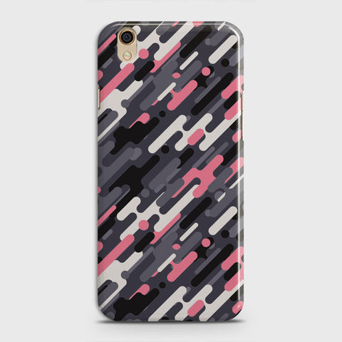 Oppo A37 Cover - Camo Series 3 - Pink & Grey Design - Matte Finish - Snap On Hard Case with LifeTime Colors Guarantee