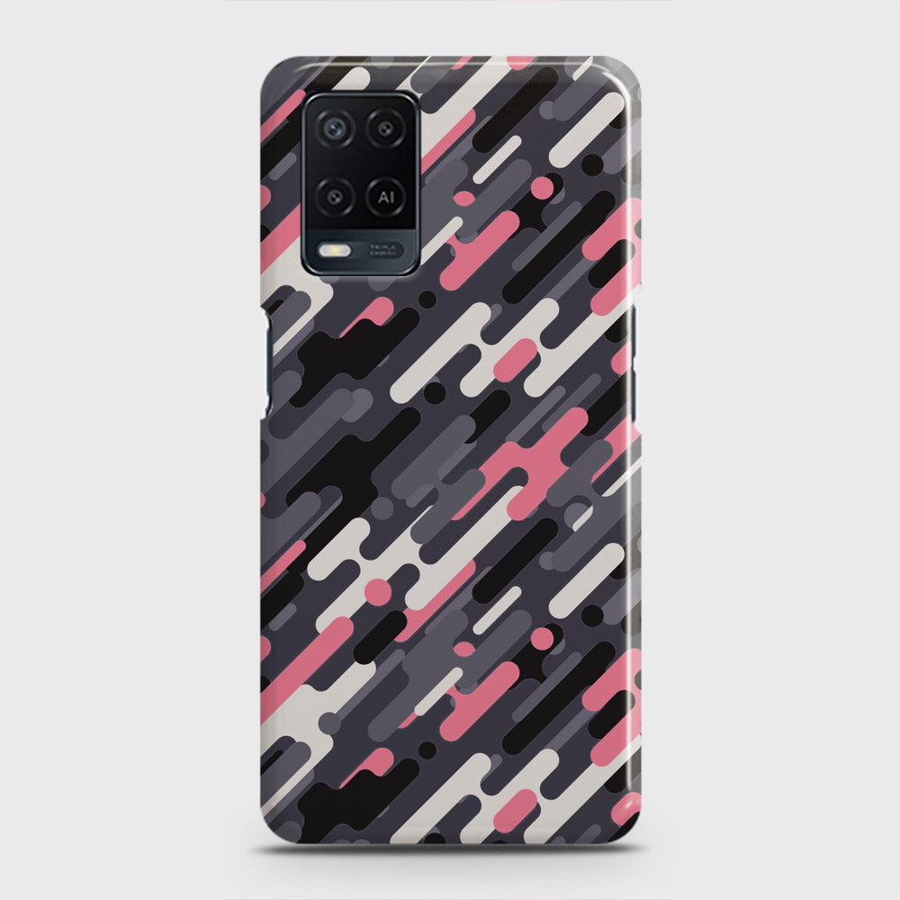 Oppo A54  Cover - Camo Series 3 - Pink & Grey Design - Matte Finish - Snap On Hard Case with LifeTime Colors Guarantee