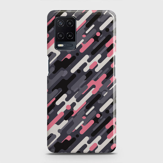 Oppo A54  Cover - Camo Series 3 - Pink & Grey Design - Matte Finish - Snap On Hard Case with LifeTime Colors Guarantee