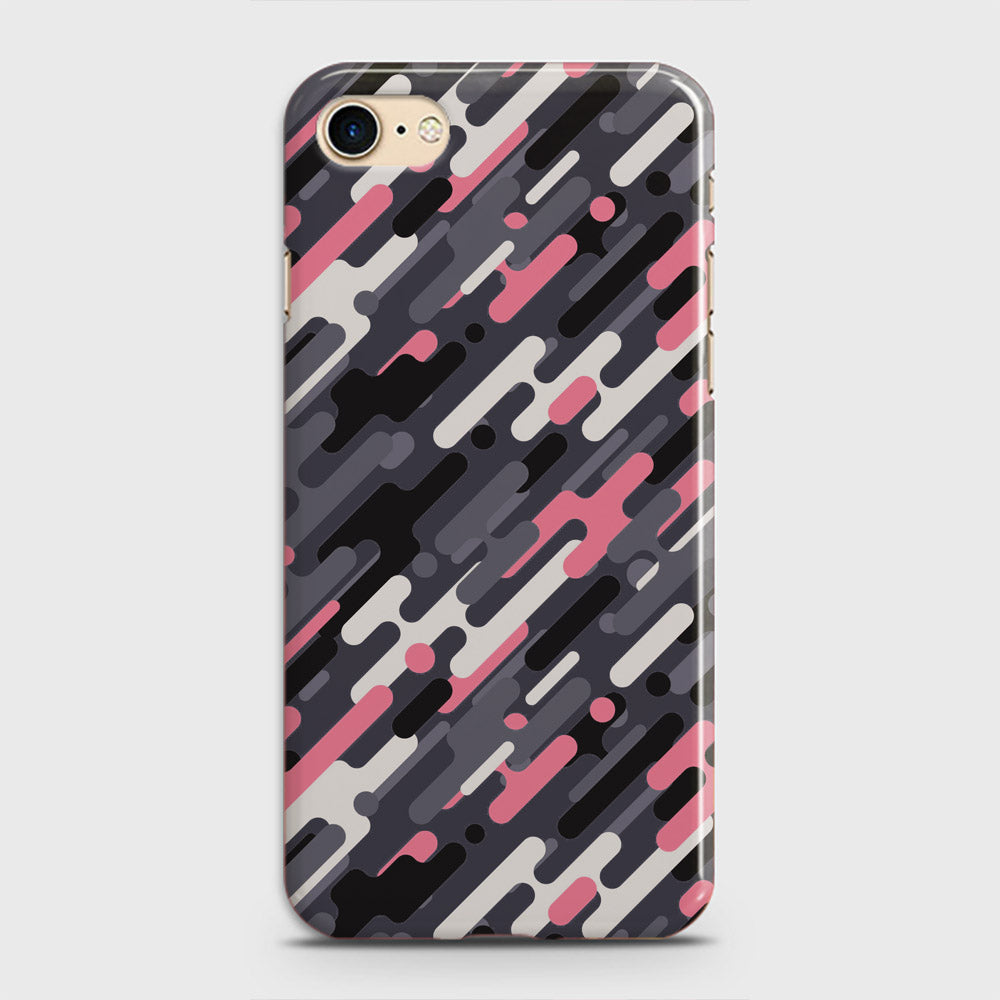 iPhone 7 Cover - Camo Series 3 - Pink & Grey Design - Matte Finish - Snap On Hard Case with LifeTime Colors Guarantee