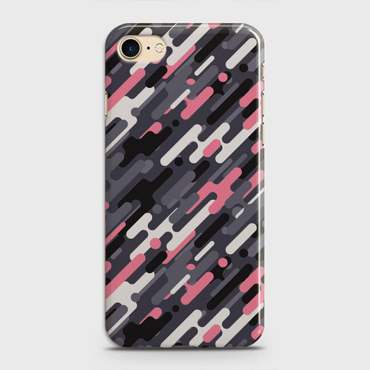 iPhone 7 Cover - Camo Series 3 - Pink & Grey Design - Matte Finish - Snap On Hard Case with LifeTime Colors Guarantee