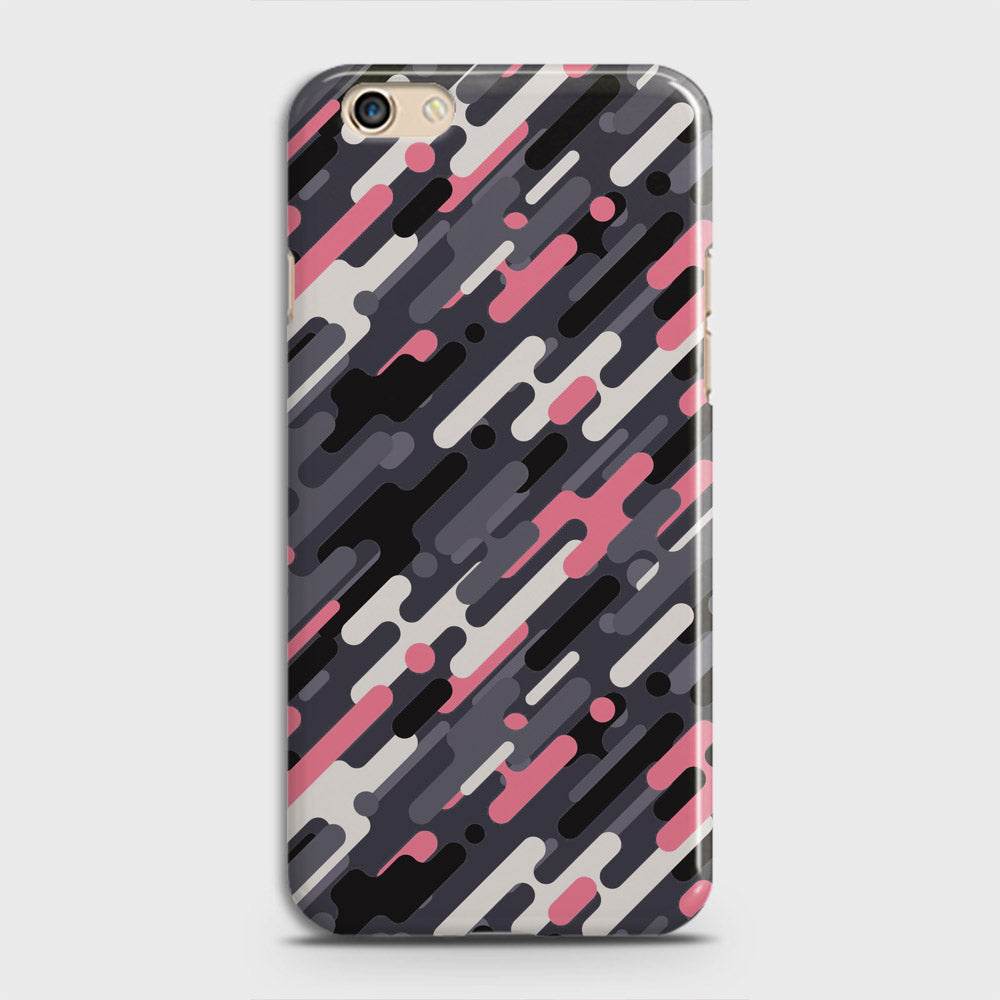 Oppo F1S Cover - Camo Series 3 - Pink & Grey Design - Matte Finish - Snap On Hard Case with LifeTime Colors Guarantee