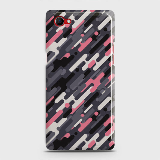 Oppo F7 Youth Cover - Camo Series 3 - Pink & Grey Design - Matte Finish - Snap On Hard Case with LifeTime Colors Guarantee