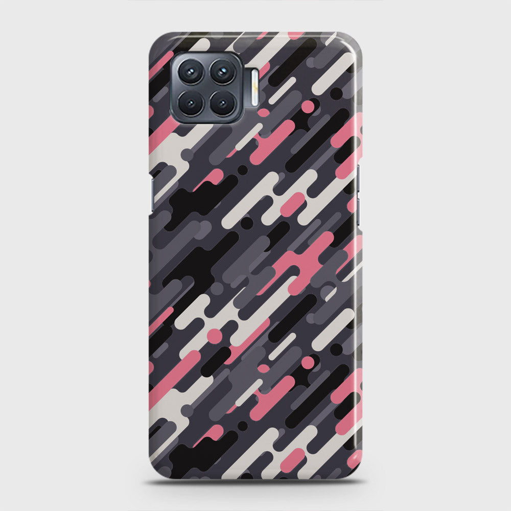 Oppo F17 Cover - Camo Series 3 - Pink & Grey Design - Matte Finish - Snap On Hard Case with LifeTime Colors Guarantee