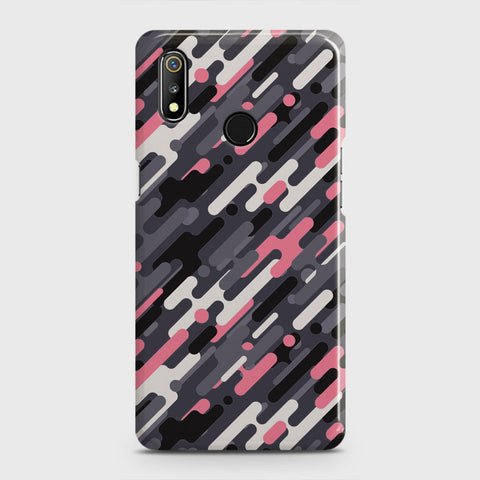 Realme 3 Pro Cover - Camo Series 3 - Pink & Grey Design - Matte Finish - Snap On Hard Case with LifeTime Colors Guarantee