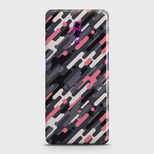 Oppo Reno Cover - Camo Series 3 - Pink & Grey Design - Matte Finish - Snap On Hard Case with LifeTime Colors Guarantee