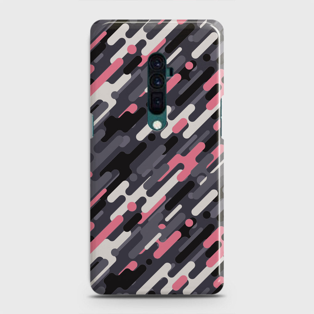 Oppo Reno 10x zoom Cover - Camo Series 3 - Pink & Grey Design - Matte Finish - Snap On Hard Case with LifeTime Colors Guarantee