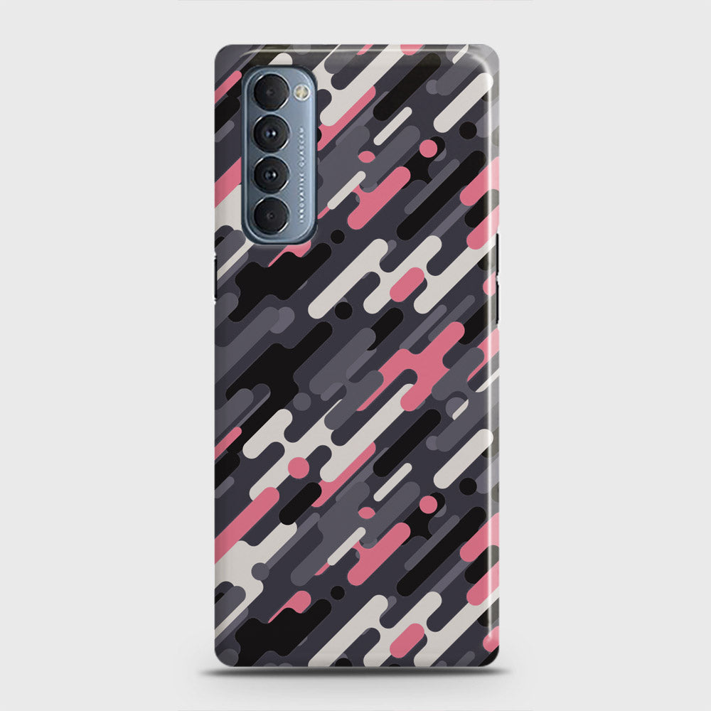 Oppo Reno 4 Pro 4G Cover - Camo Series 3 - Pink & Grey Design - Matte Finish - Snap On Hard Case with LifeTime Colors Guarantee