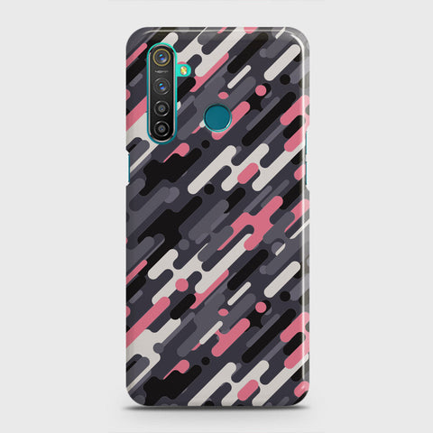 Realme 5 Pro Cover - Camo Series 3 - Pink & Grey Design - Matte Finish - Snap On Hard Case with LifeTime Colors Guarantee