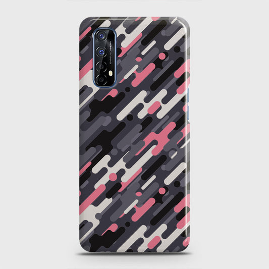 Realme 7 Cover - Camo Series 3 - Pink & Grey Design - Matte Finish - Snap On Hard Case with LifeTime Colors Guarantee