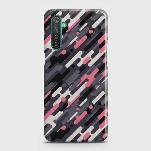 Realme 6 Cover - Camo Series 3 - Pink & Grey Design - Matte Finish - Snap On Hard Case with LifeTime Colors Guarantee