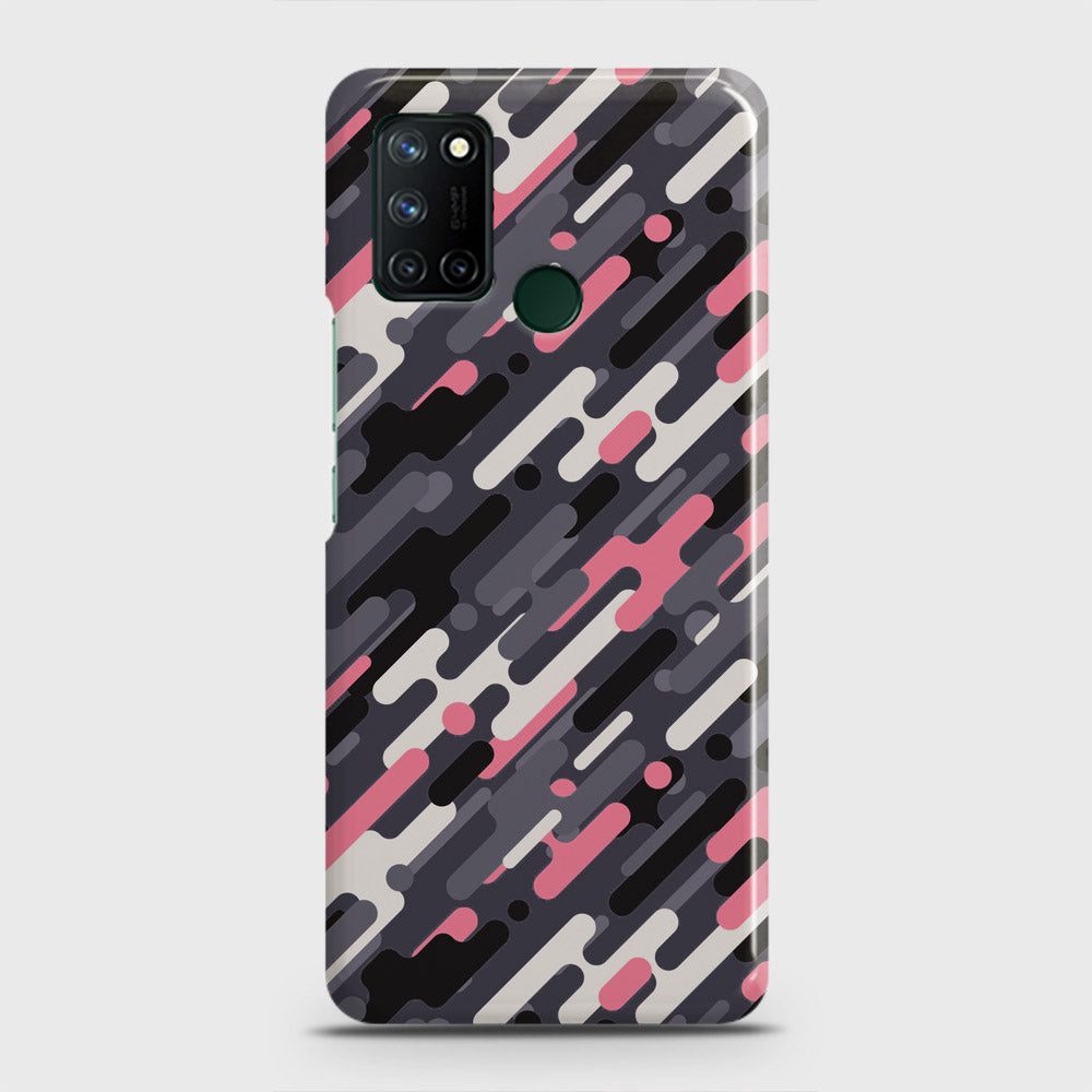 Realme 7i Cover - Camo Series 3 - Pink & Grey Design - Matte Finish - Snap On Hard Case with LifeTime Colors Guarantee