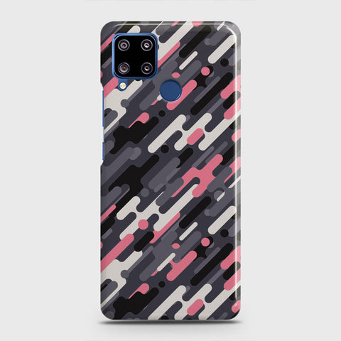 Realme C15 Cover - Camo Series 3 - Pink & Grey Design - Matte Finish - Snap On Hard Case with LifeTime Colors Guarantee