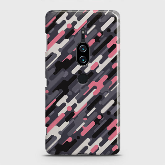 Sony Xperia XZ2 Premium Cover - Camo Series 3 - Pink & Grey Design - Matte Finish - Snap On Hard Case with LifeTime Colors Guarantee