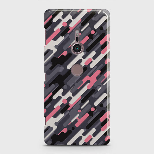Sony Xperia XZ2 Cover - Camo Series 3 - Pink & Grey Design - Matte Finish - Snap On Hard Case with LifeTime Colors Guarantee