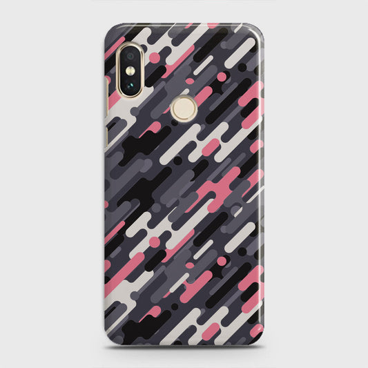 Xiaomi Mi 8 Cover - Camo Series 3 - Pink & Grey Design - Matte Finish - Snap On Hard Case with LifeTime Colors Guarantee