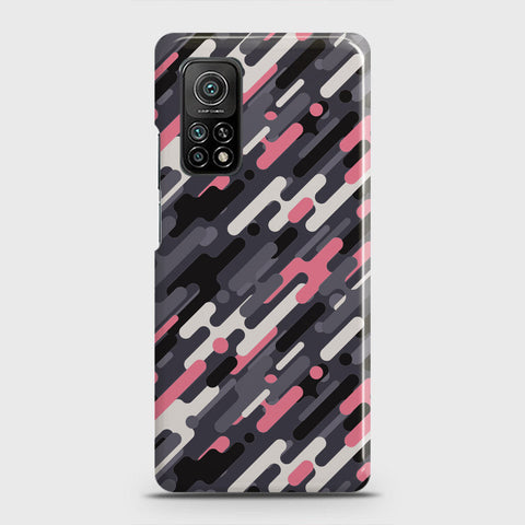 Xiaomi Mi 10T Cover - Camo Series 3 - Pink & Grey Design - Matte Finish - Snap On Hard Case with LifeTime Colors Guarantee