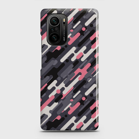 Xiaomi Poco F3 Cover - Camo Series 3 - Pink & Grey Design - Matte Finish - Snap On Hard Case with LifeTime Colors Guarantee