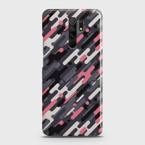 Xiaomi Redmi 9 Prime Cover - Camo Series 3 - Pink & Grey Design - Matte Finish - Snap On Hard Case with LifeTime Colors Guarantee
