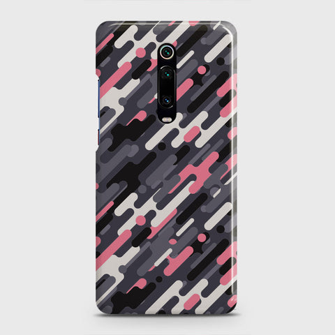 Xiaomi Mi 9T Cover - Camo Series 3 - Pink & Grey Design - Matte Finish - Snap On Hard Case with LifeTime Colors Guarantee