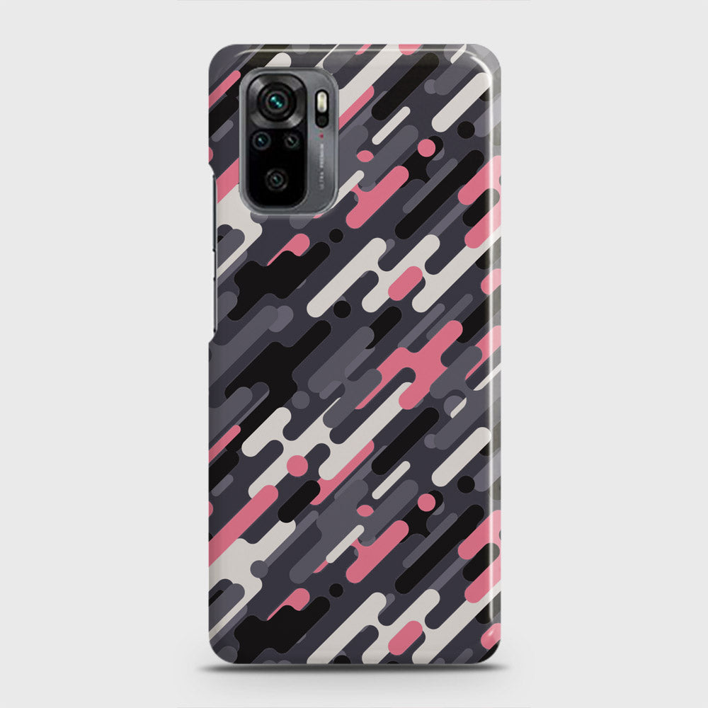 Xiaomi Redmi Note 10 4G Cover - Camo Series 3 - Pink & Grey Design - Matte Finish - Snap On Hard Case with LifeTime Colors Guarantee