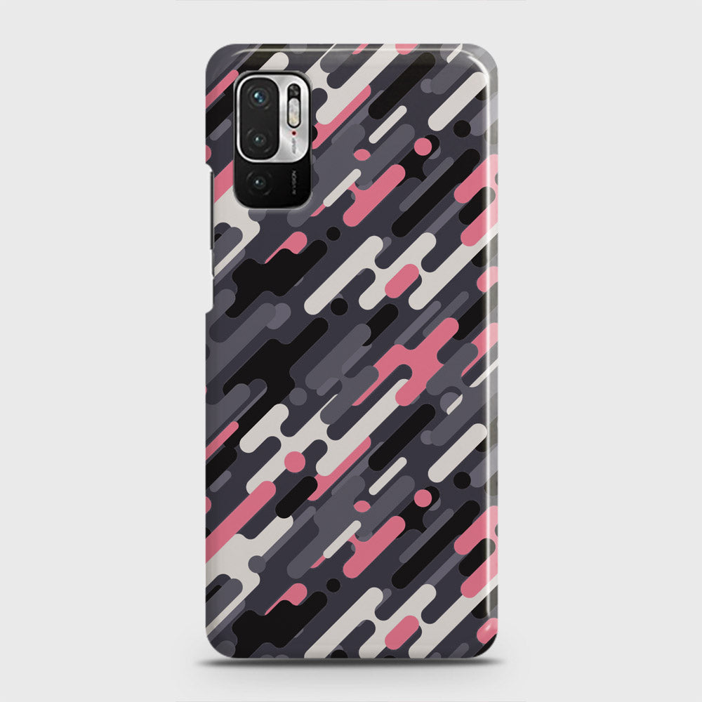 Xiaomi Redmi Note 10 5G Cover - Camo Series 3 - Pink & Grey Design - Matte Finish - Snap On Hard Case with LifeTime Colors Guarantee