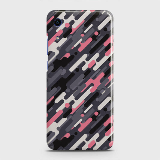 Honor 8A Without Sensor Cut Cover - Camo Series 3 - Pink & Grey Design - Matte Finish - Snap On Hard Case with LifeTime Colors Guarantee