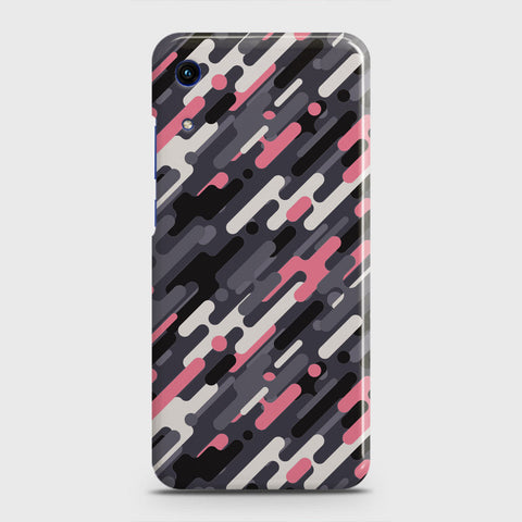 Honor 8A Without Sensor Cut Cover - Camo Series 3 - Pink & Grey Design - Matte Finish - Snap On Hard Case with LifeTime Colors Guarantee