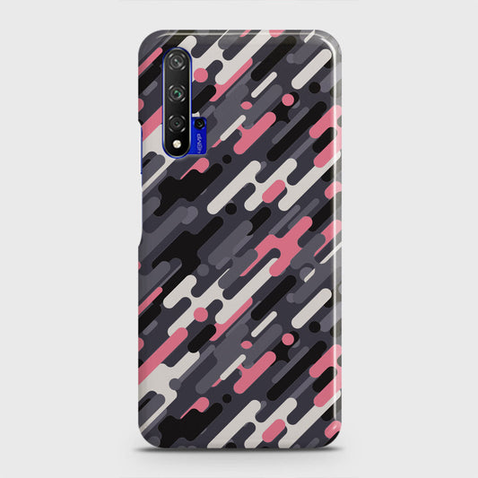 Honor 20 Cover - Camo Series 3 - Pink & Grey Design - Matte Finish - Snap On Hard Case with LifeTime Colors Guarantee