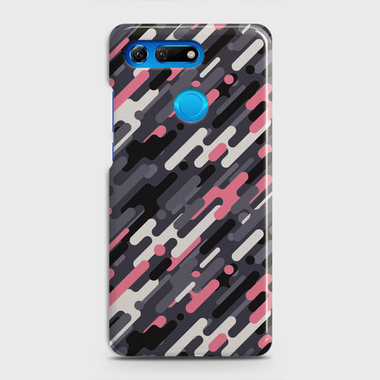 Huawei Honor View 20 Cover - Camo Series 3 - Pink & Grey Design - Matte Finish - Snap On Hard Case with LifeTime Colors Guarantee