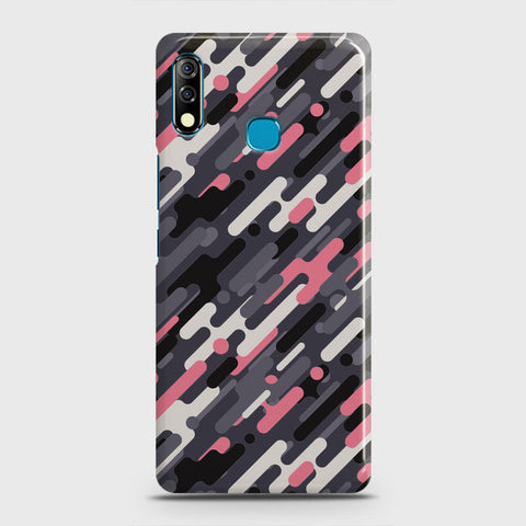 Infinix Hot 8 Lite Cover - Camo Series 3 - Pink & Grey Design - Matte Finish - Snap On Hard Case with LifeTime Colors Guarantee