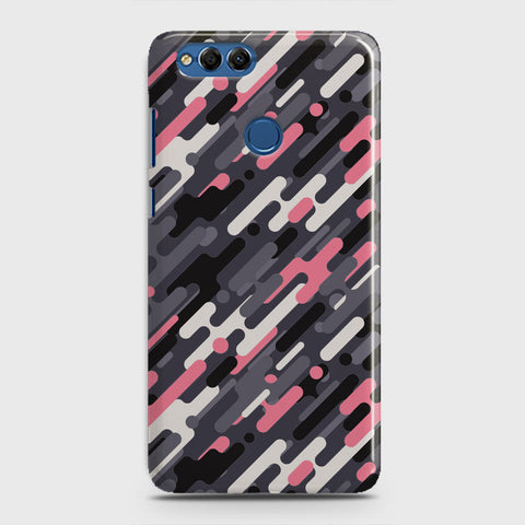 Huawei Honor 7X Cover - Camo Series 3 - Pink & Grey Design - Matte Finish - Snap On Hard Case with LifeTime Colors Guarantee