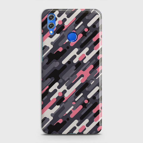 Huawei Honor 8X Cover - Camo Series 3 - Pink & Grey Design - Matte Finish - Snap On Hard Case with LifeTime Colors Guarantee
