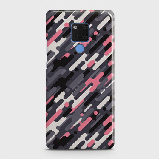 Huawei Mate 20 Cover - Camo Series 3 - Pink & Grey Design - Matte Finish - Snap On Hard Case with LifeTime Colors Guarantee