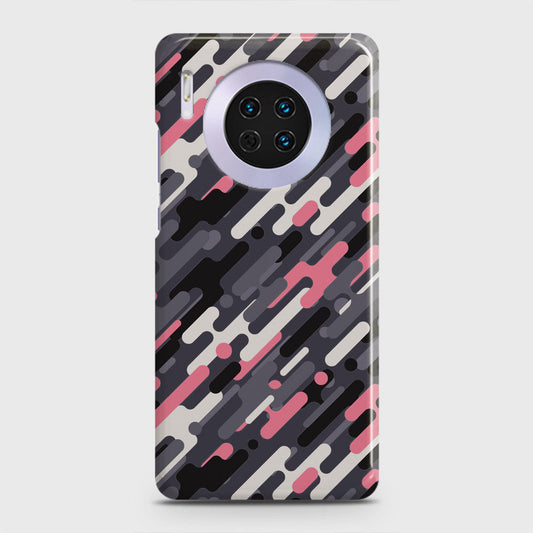 Huawei Mate 30 Cover - Camo Series 3 - Pink & Grey Design - Matte Finish - Snap On Hard Case with LifeTime Colors Guarantee