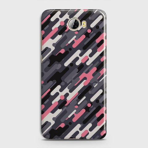 Huawei Y5 II Cover - Camo Series 3 - Pink & Grey Design - Matte Finish - Snap On Hard Case with LifeTime Colors Guarantee