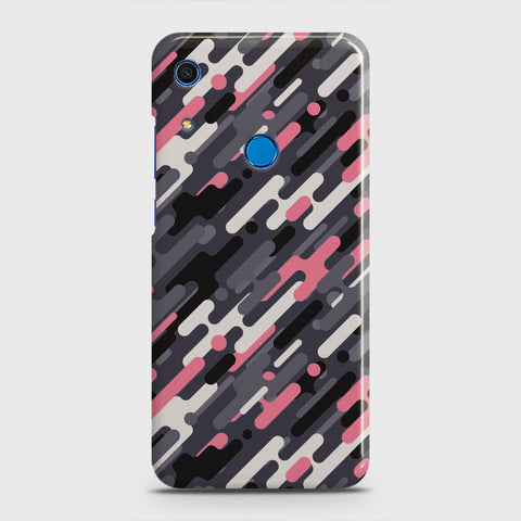 Huawei Y6s 2019 Cover - Camo Series 3 - Pink & Grey Design - Matte Finish - Snap On Hard Case with LifeTime Colors Guarantee