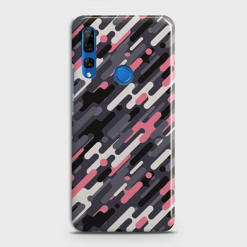 Huawei Y9 Prime 2019 Cover - Camo Series 3 - Pink & Grey Design - Matte Finish - Snap On Hard Case with LifeTime Colors Guarantee