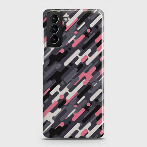 Samsung Galaxy S21 Plus 5G Cover - Camo Series 3 - Pink & Grey Design - Matte Finish - Snap On Hard Case with LifeTime Colors Guarantee