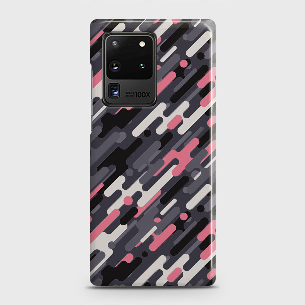 Samsung Galaxy S20 Ultra Cover - Camo Series 3 - Pink & Grey Design - Matte Finish - Snap On Hard Case with LifeTime Colors Guarantee