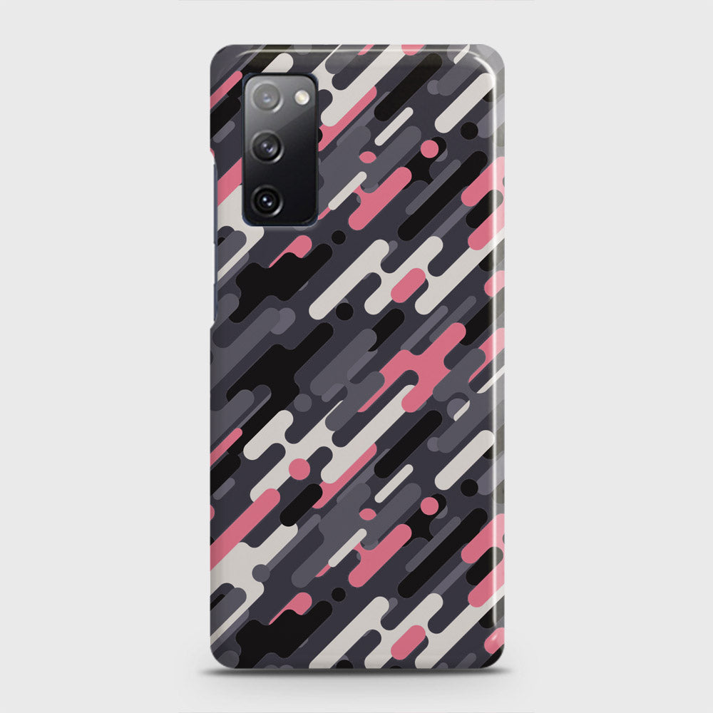 Samsung Galaxy S20 FE Cover - Camo Series 3 - Pink & Grey Design - Matte Finish - Snap On Hard Case with LifeTime Colors Guarantee