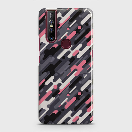 Vivo V15 Cover - Camo Series 3 - Pink & Grey Design - Matte Finish - Snap On Hard Case with LifeTime Colors Guarantee