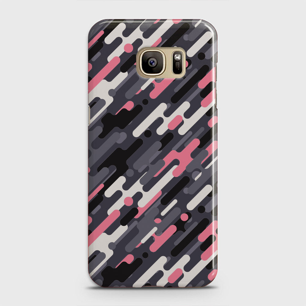 Samsung Galaxy S7 Edge Cover - Camo Series 3 - Pink & Grey Design - Matte Finish - Snap On Hard Case with LifeTime Colors Guarantee