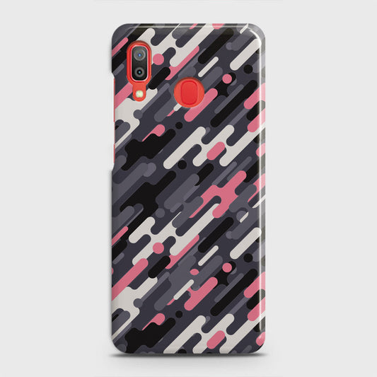 Samsung Galaxy A20 Cover - Camo Series 3 - Pink & Grey Design - Matte Finish - Snap On Hard Case with LifeTime Colors Guarantee