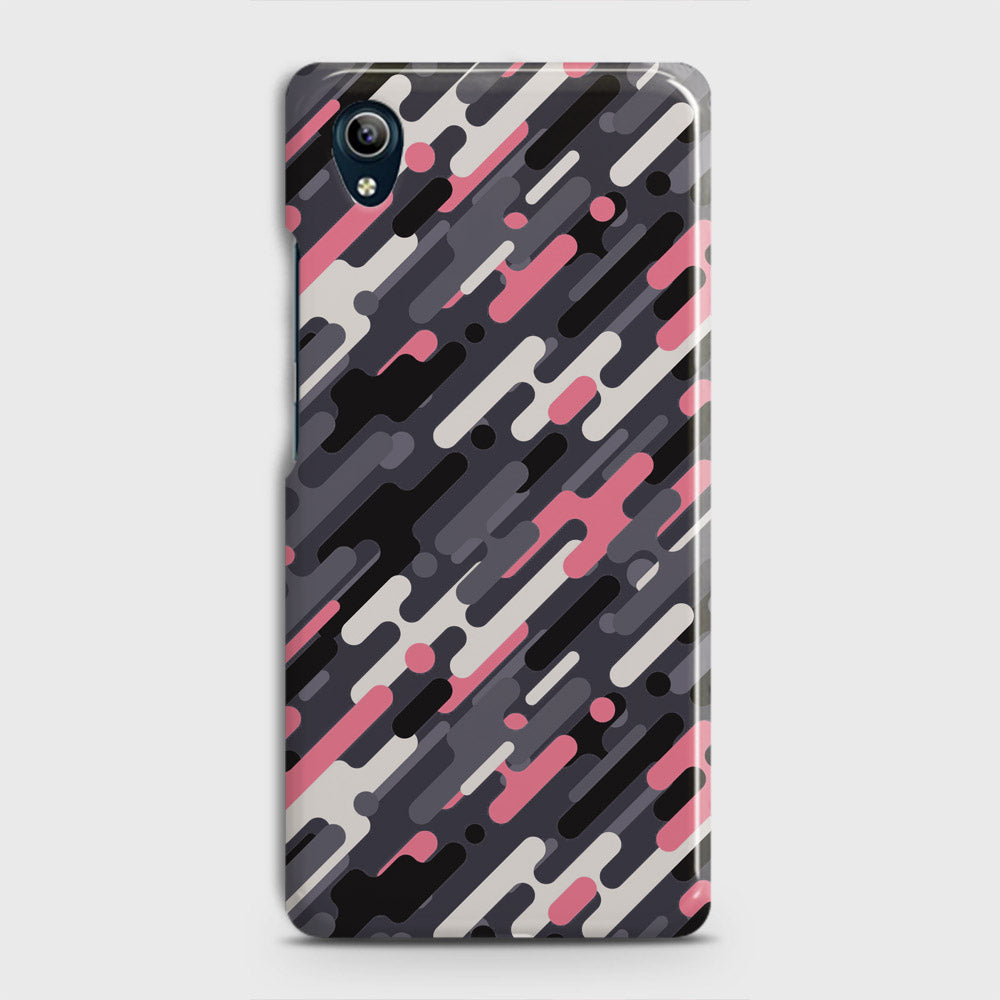 Vivo Y90 Cover - Camo Series 3 - Pink & Grey Design - Matte Finish - Snap On Hard Case with LifeTime Colors Guarantee