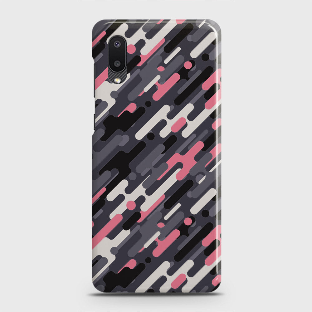 Samsung Galaxy A02 Cover - Camo Series 3 - Pink & Grey Design - Matte Finish - Snap On Hard Case with LifeTime Colors Guarantee